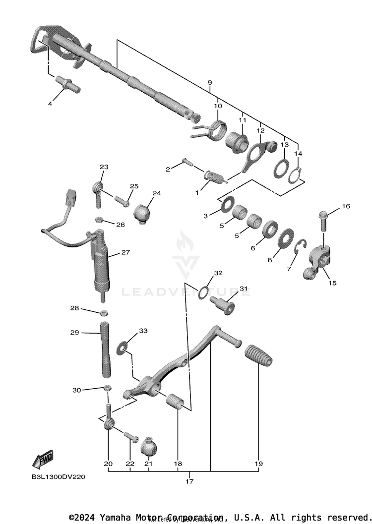 Shift Shaft YZFR1 - YZFR1MLC - 2020 Schematic