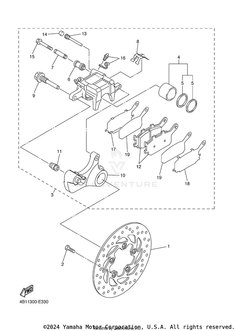 Rear Brake Caliper Schematic
