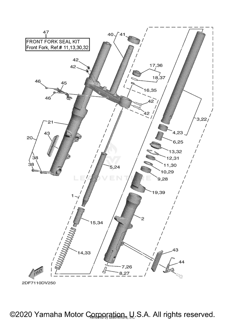 Front Fork STAR VENTURE - XV19FLGY - 2020 Schematic