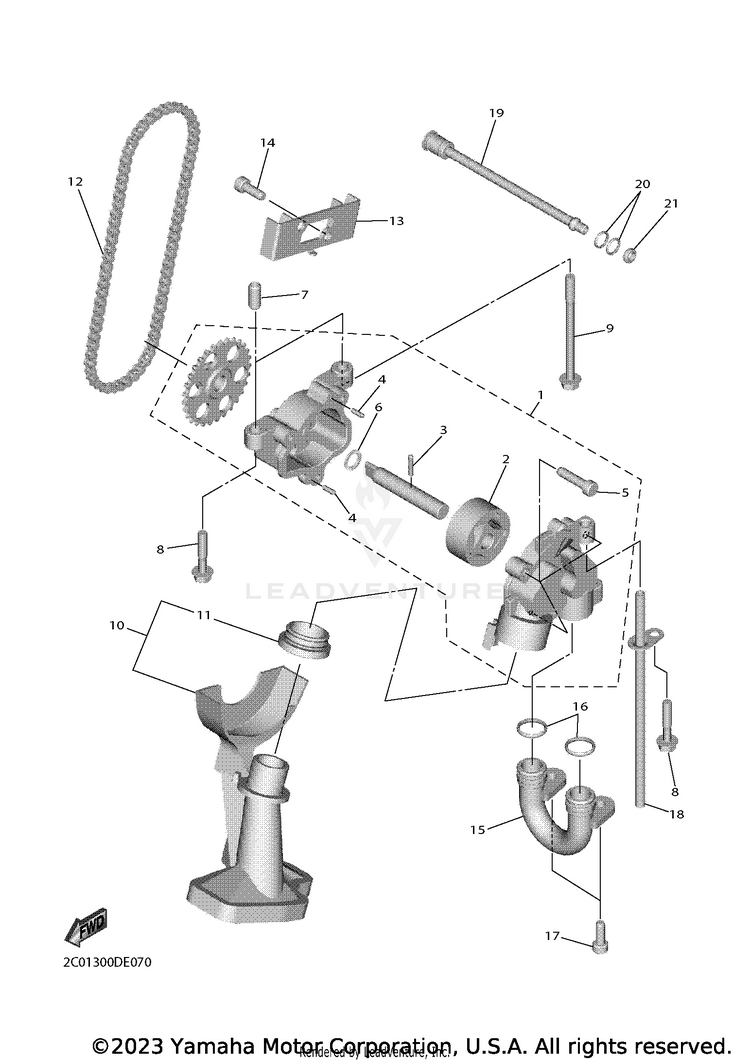 Oil Pump YZFR6 - YZFR6L1CB - 2020 Schematic