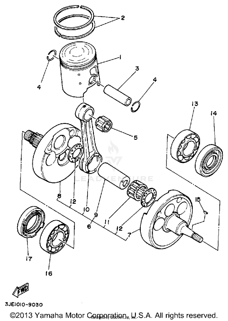 Crankshaft - Piston Schematic
