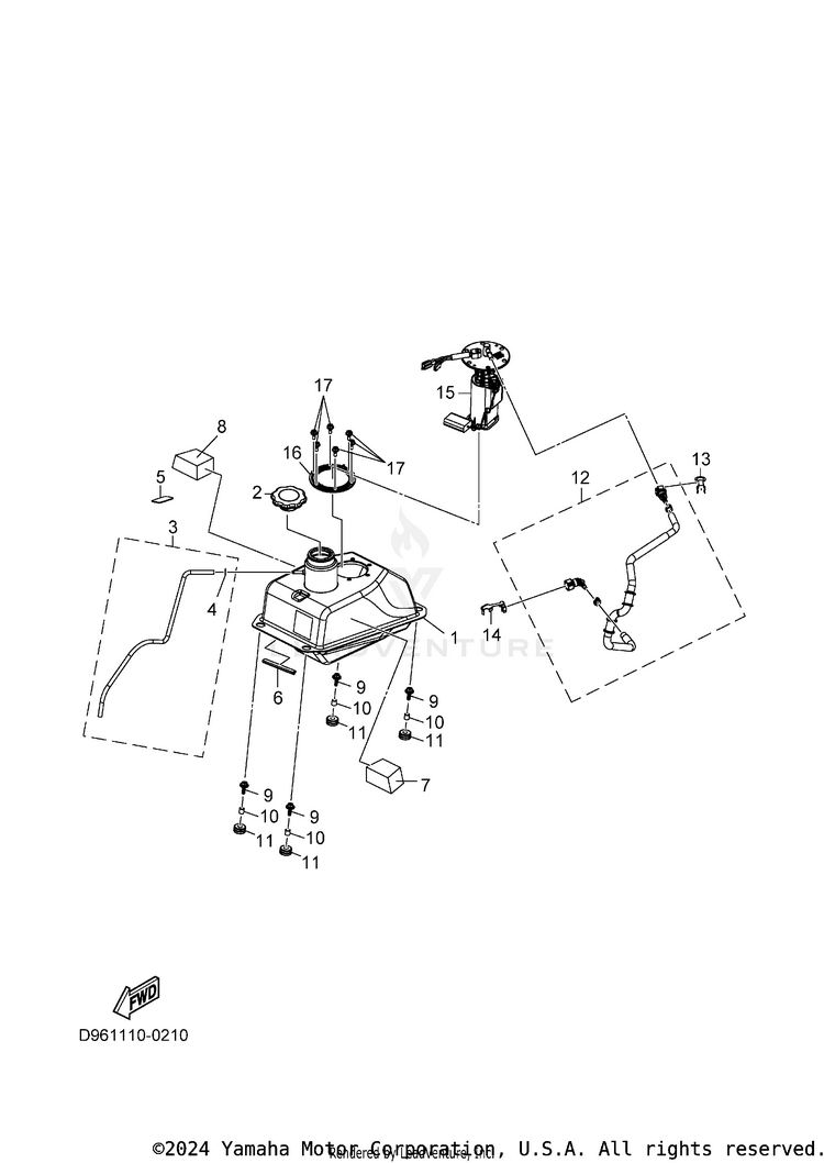 Fuel Tank GRIZZLY 110 - YFM01GYXTG - 2026 Schematic