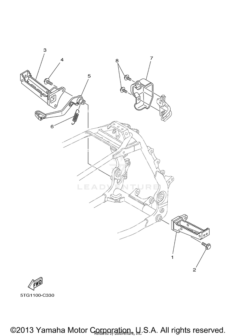 Stand Footrest YFZ450 LIMITED EDITION - YFZ450LES - 2004 Schematic
