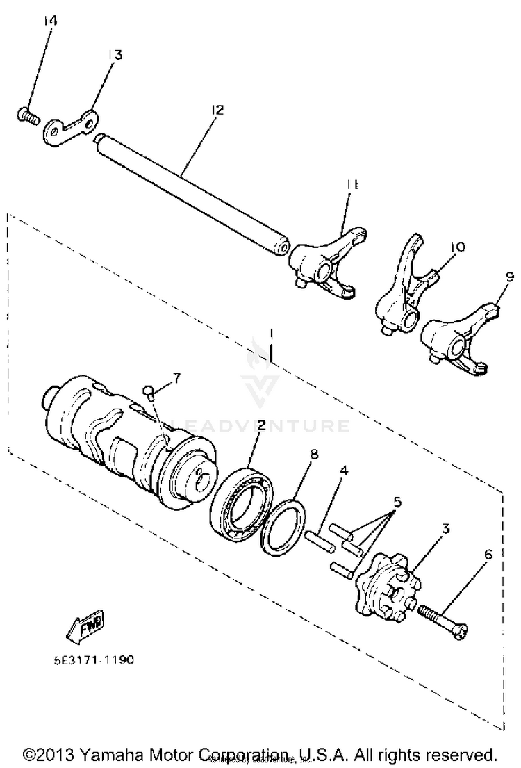 Shift Cam Fork Schematic