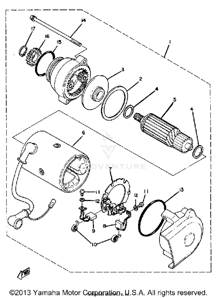 Starting Motor XS1100SG - 1980 Schematic
