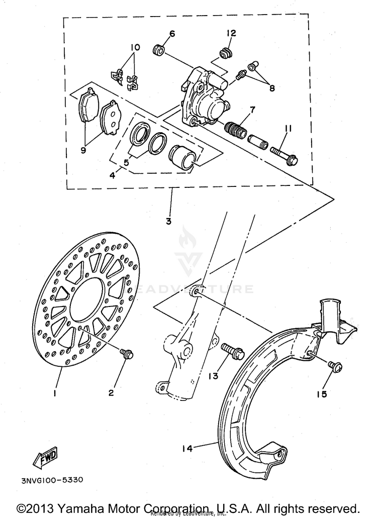 Front Brake Caliper Schematic