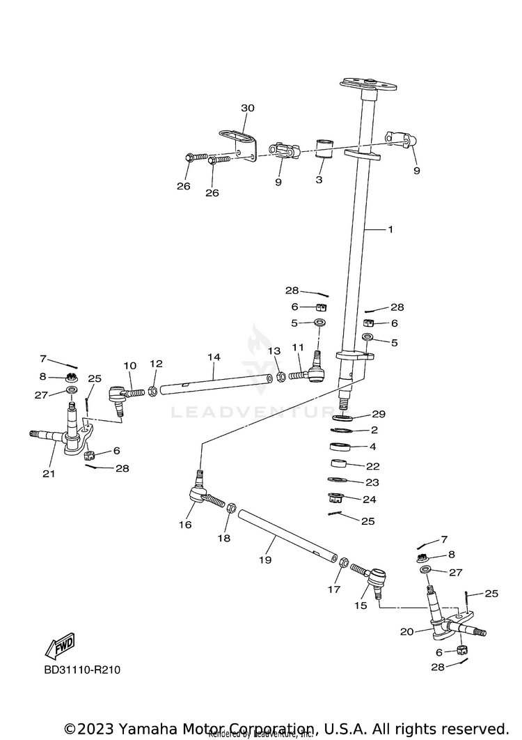 Steering RAPTOR 110 - YFM01RYXRG - 2024 Schematic