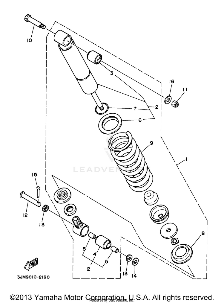 Rear Suspension BLASTER - YFS200J - 1997 Schematic