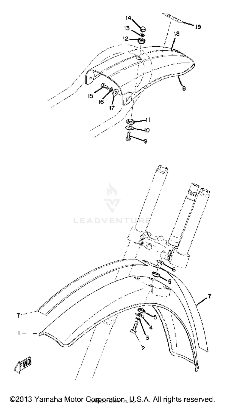 Front Fender - Rear Fender Schematic