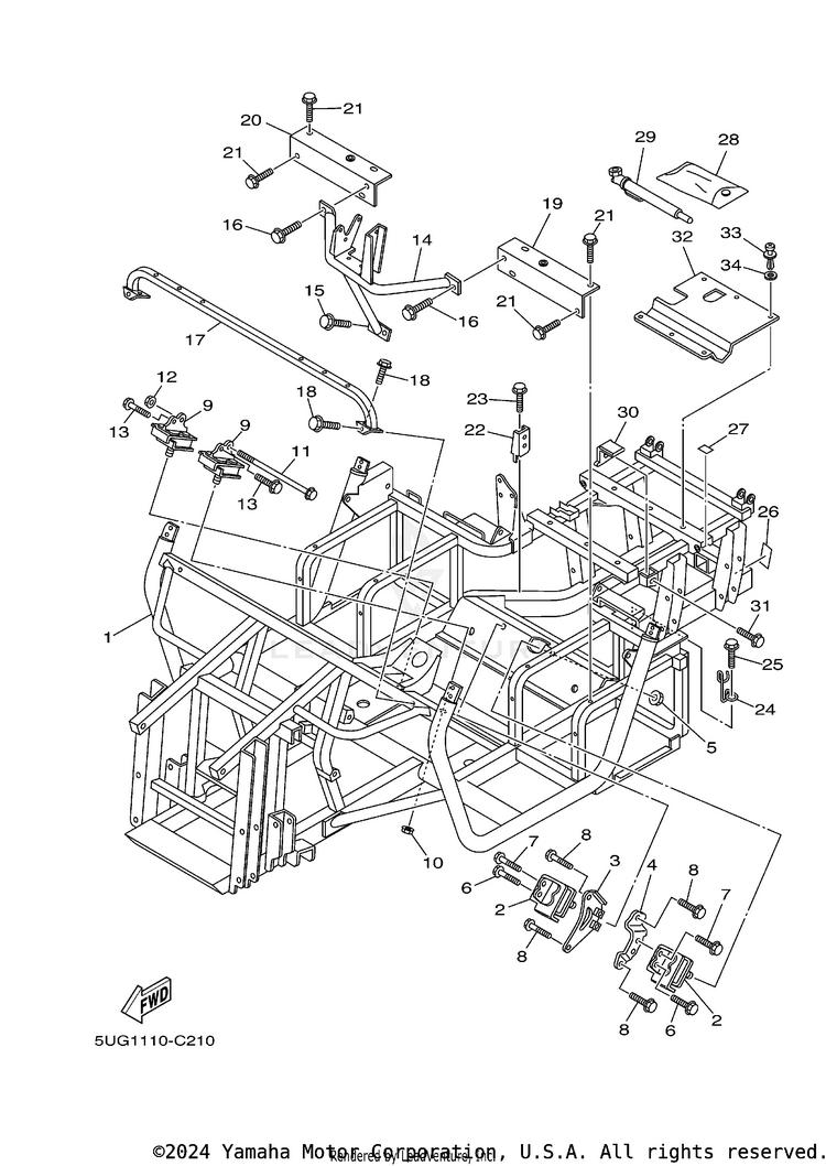 Frame RHINO 660 - YXR660FAS - 2004 Schematic
