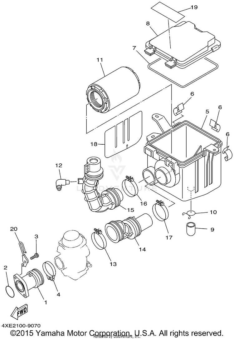 Intake BEAR TRACKER 2WD_REALTREE - YFM250XHP - 2002 Schematic