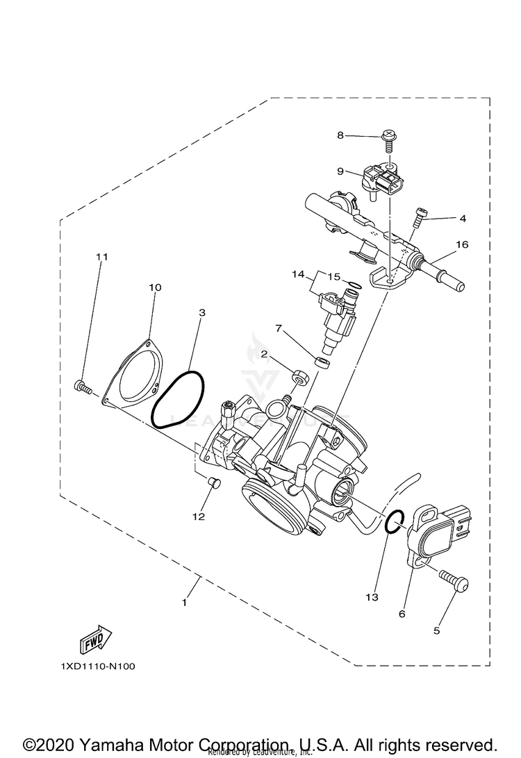 Throttle Body Assy 1 VIKING - YXM70VDXLR - 2020 Schematic