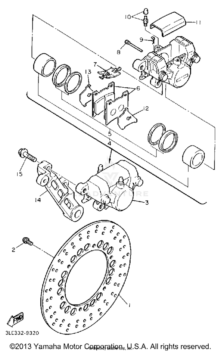 Rear Brake Caliper Schematic