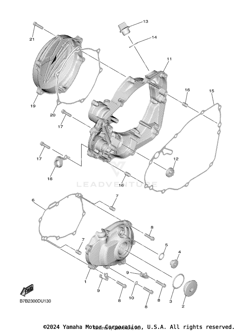 Crankcase Cover 1 YZ250F - YZ250FLGY - 2020 Schematic