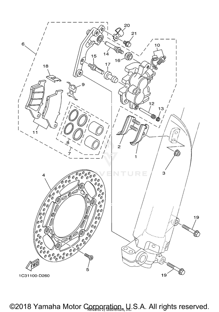 Front Brake Caliper Schematic
