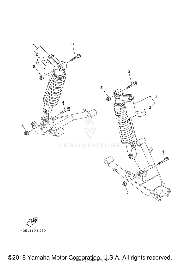 Rear Suspension 700 SPORT EDITION 1R - YXR7FSPD - 2013 Schematic