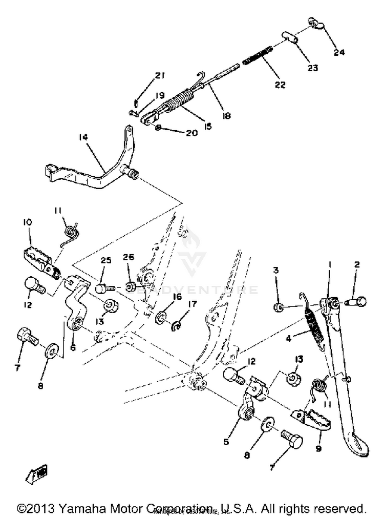 Stand - Footrest - Brake Pedal Yz125d Schematic