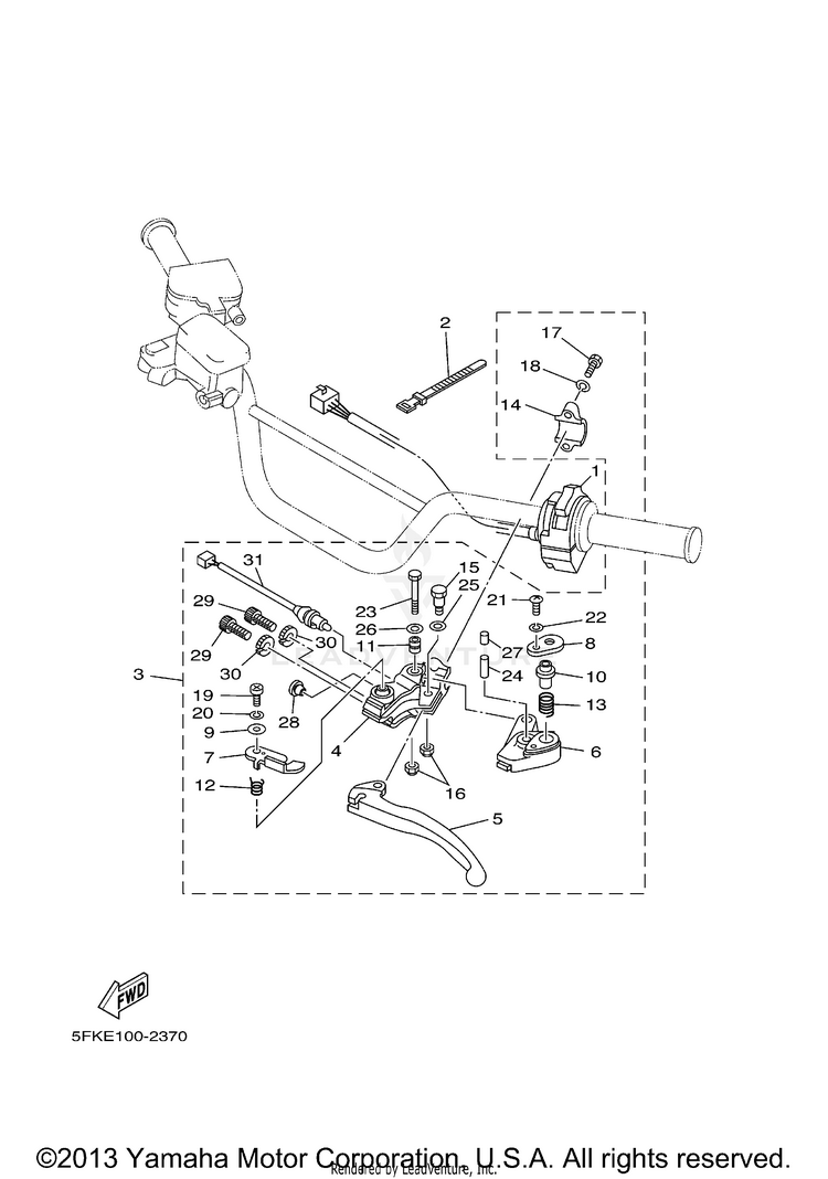 Handle Switch Lever BANSHEE - YFZ350R - 2003 Schematic