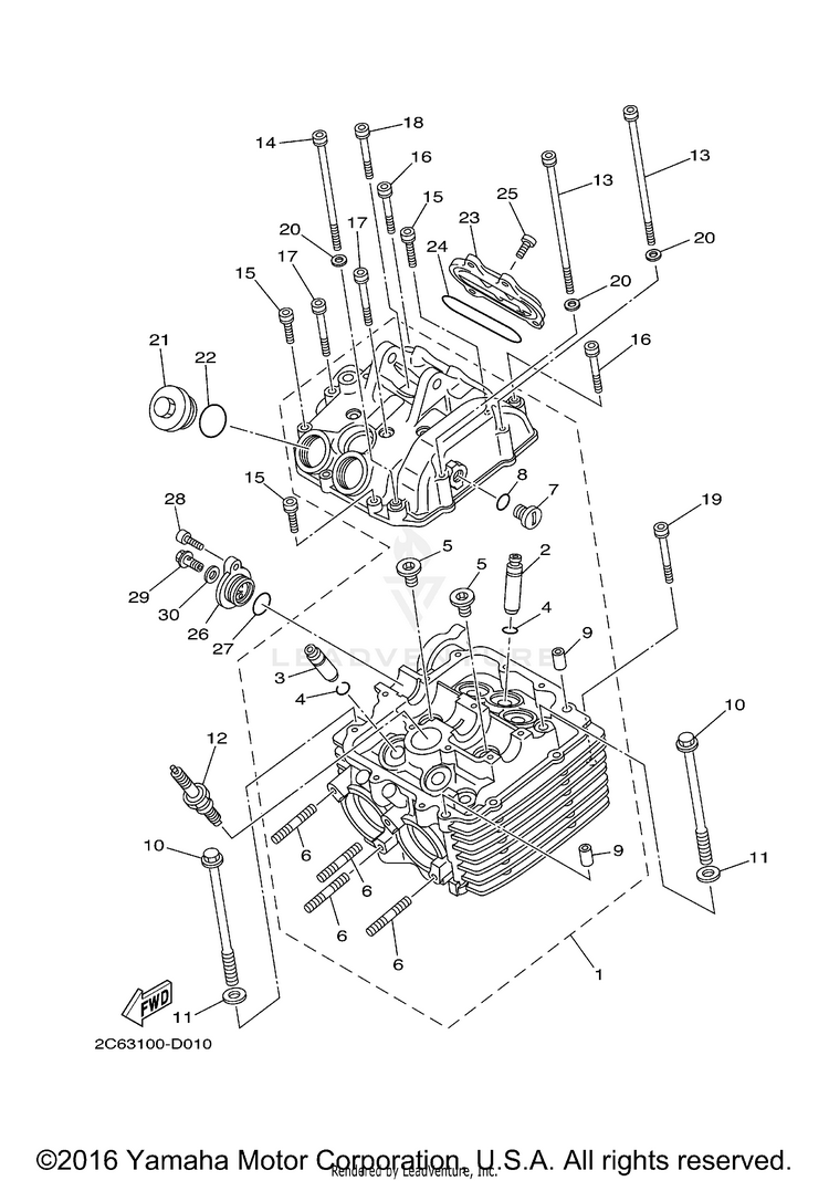 Cylinder Head GRIZZLY 660 SE - YFM66FASET - 2005 Schematic