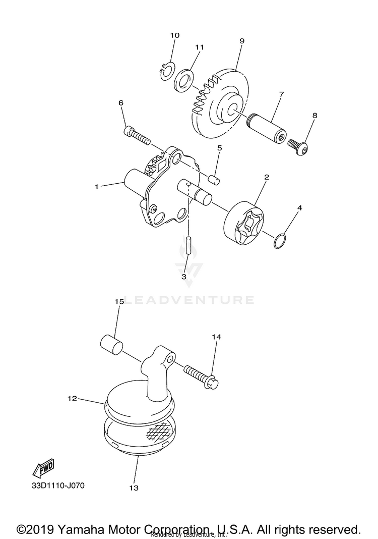 Oil Pump YZ450FB - YZ450FBL - 2012 Schematic