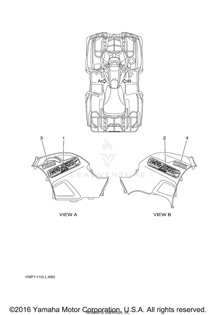 Graphics GRIZZLY 550 4WD - YFM5FGDGR - 2013 Schematic
