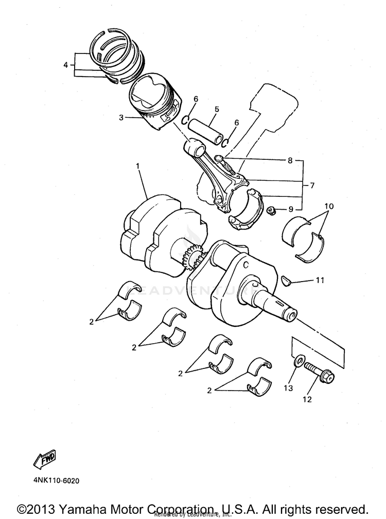 Crankshaft Piston Schematic