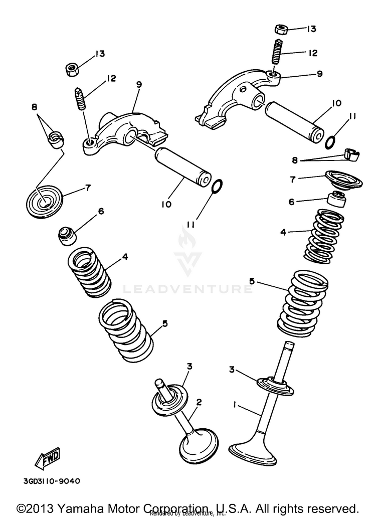 Valve KODIAK 4WD - YFM400FWJ - 1997 Schematic