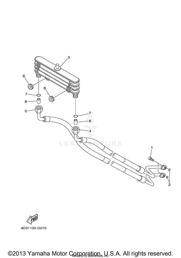 Oil Cooler RAPTOR 250 - YFM25RYL - 2009 Schematic