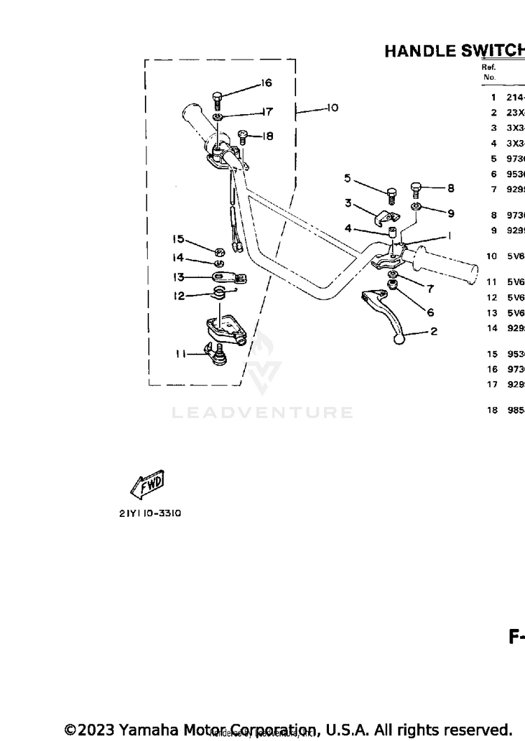 Handle Switch - Lever Schematic