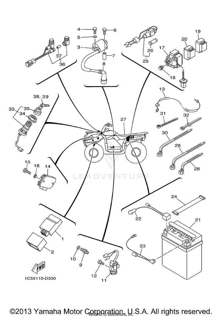 Electrical 1 GRIZZLY 125 - YFM125GAGR - 2011 Schematic