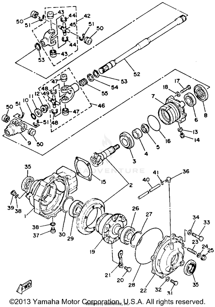 Front Differential BIG BEAR 4WD - YFM350FWD - 1992 Schematic