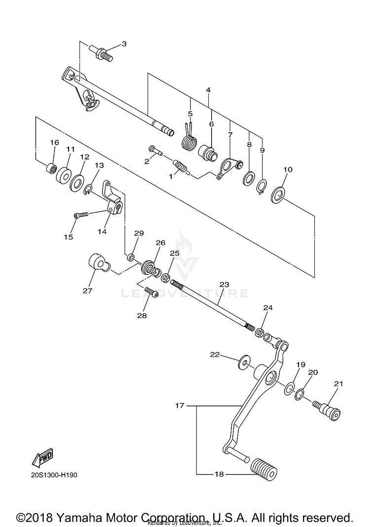 Shift Shaft FZ6R - FZ6RYCB - 2009 Schematic