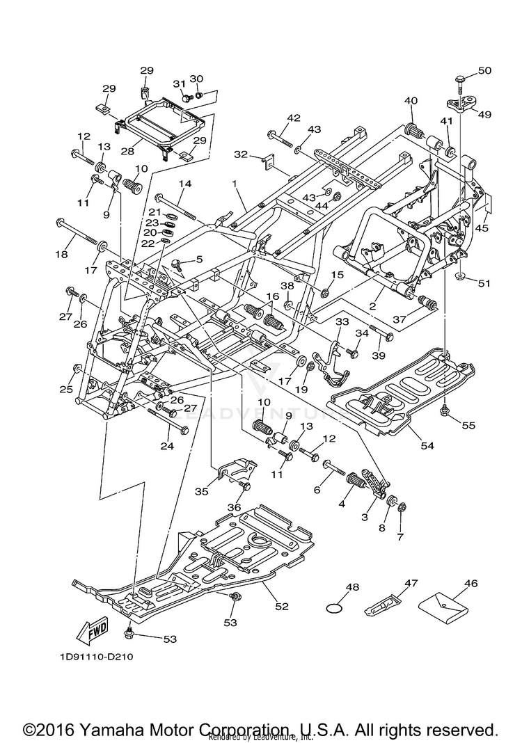 Frame KODIAK 450 4WD - YFM45FAT - 2005 Schematic