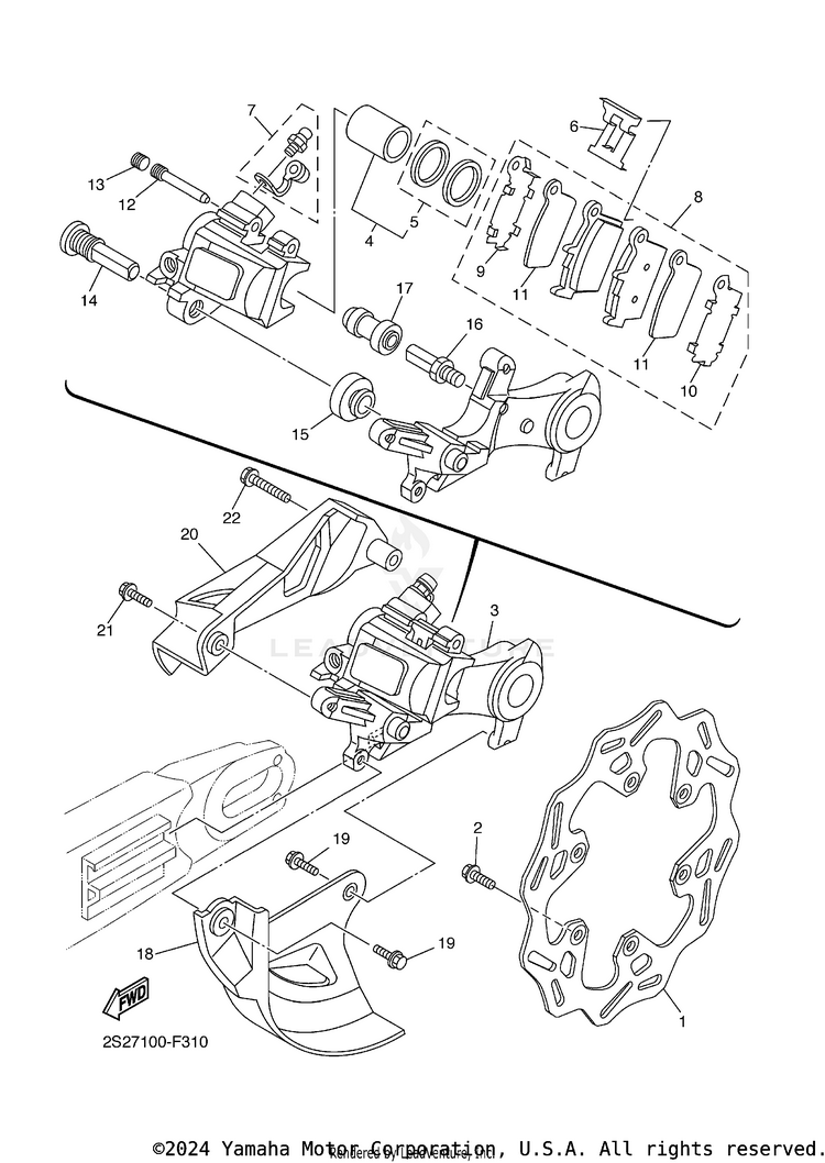 Rear Brake Caliper Schematic