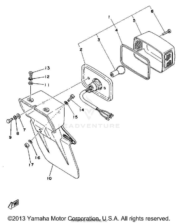 Tail Lamp LB80_3D - 1977 Schematic