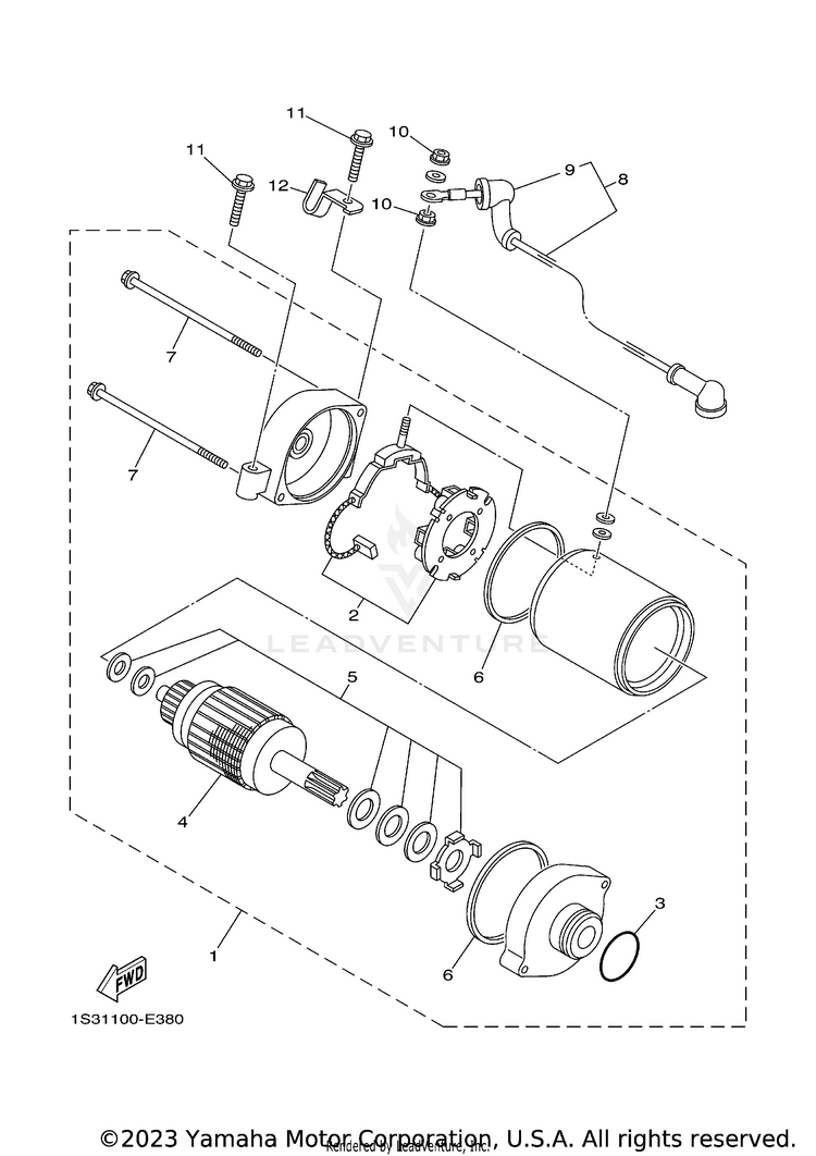 Starting Motor RAPTOR 700R SE CAL - YFM70RCCRB - 2024 Schematic