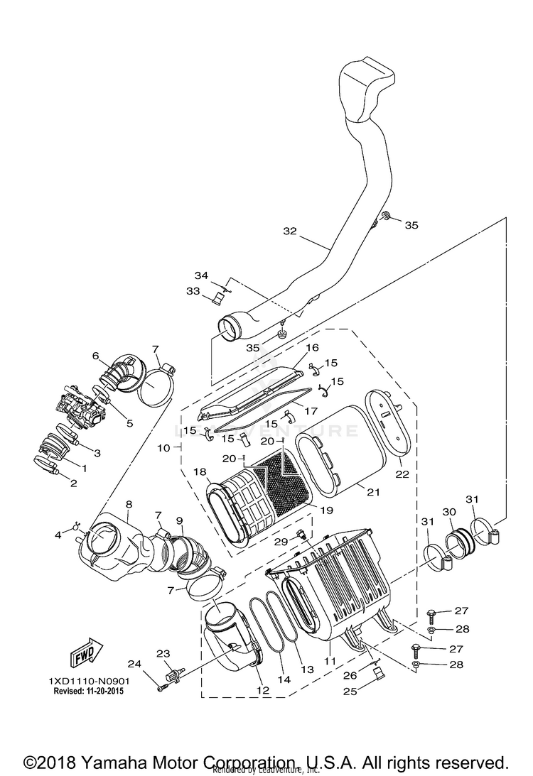 Intake VIKING - YXM700DFL - 2015 Schematic