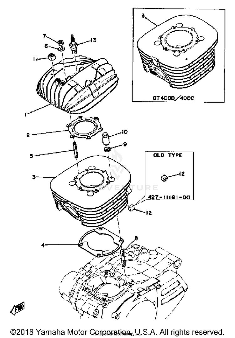Cylinder Head - Cylinder 250b - C-400b - C Schematic
