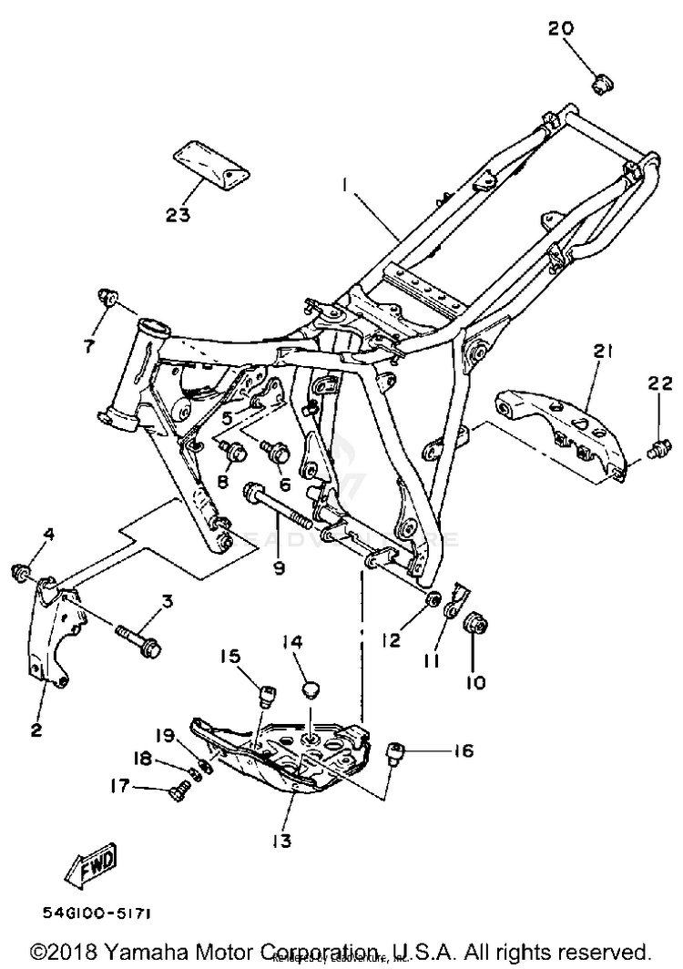 Frame BIG WHEEL ELEC START - BW200ES - 1986 Schematic