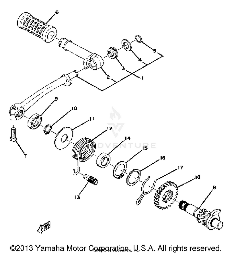 Kick - Starter Yz80 A - B - C Schematic