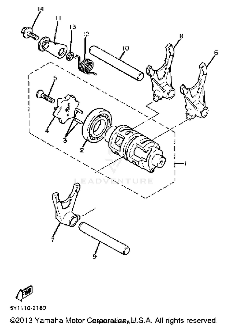 Shift Cam Fork Schematic