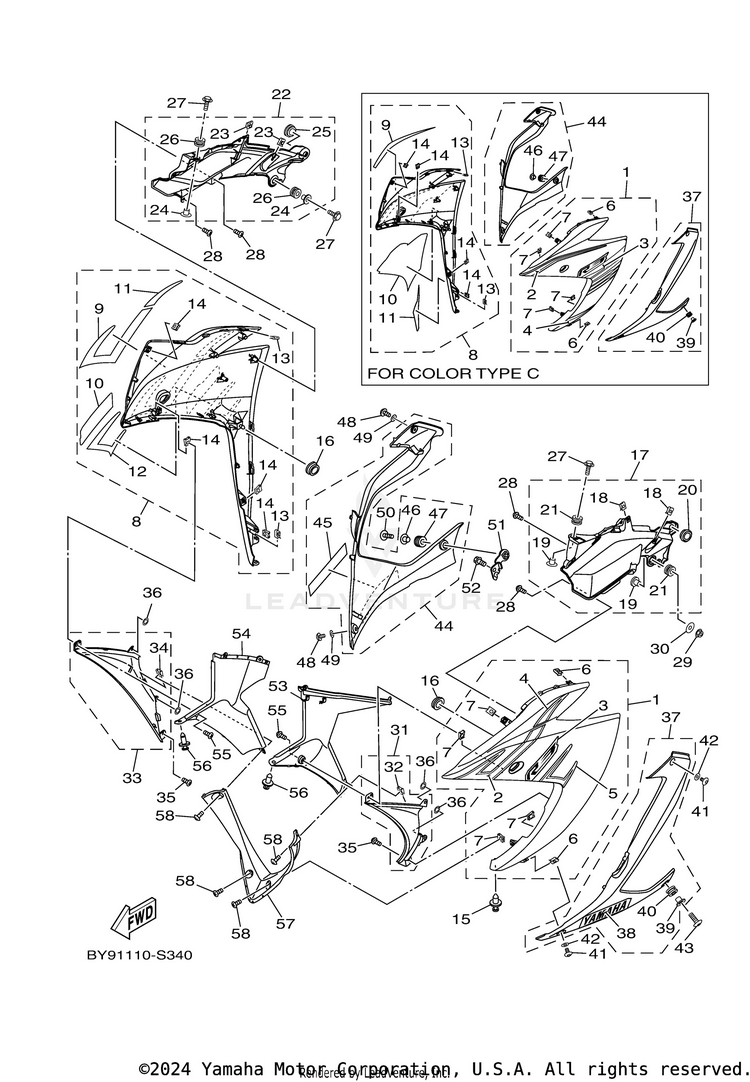 Cowling 1 R3ABS - YZFR3AHB - 2017 Schematic