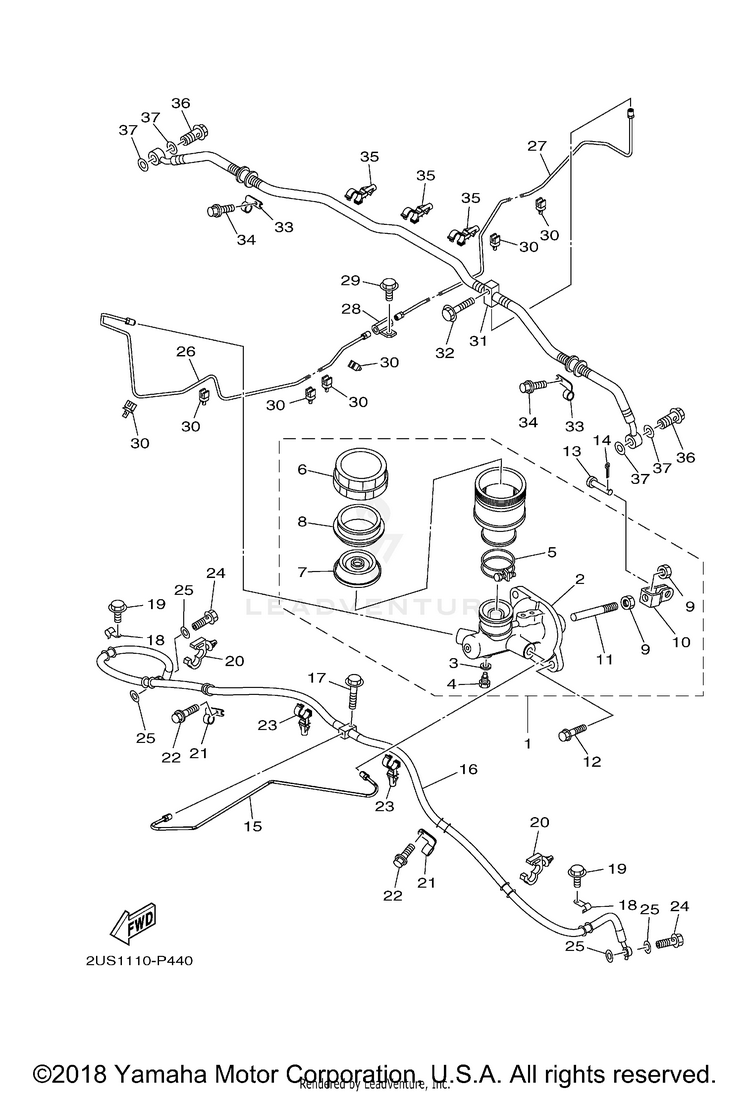 Master Cylinder VIKING VI - YXC700DFG - 2015 Schematic