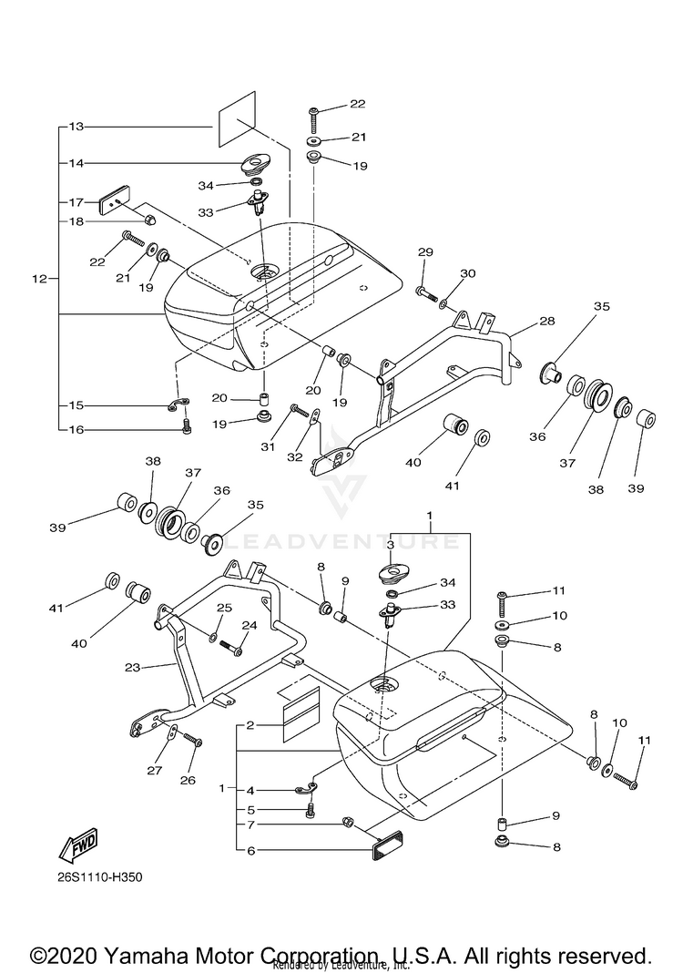 Saddlebag V STAR 950 TOURER - XVS95CTGCB - 2016 Schematic