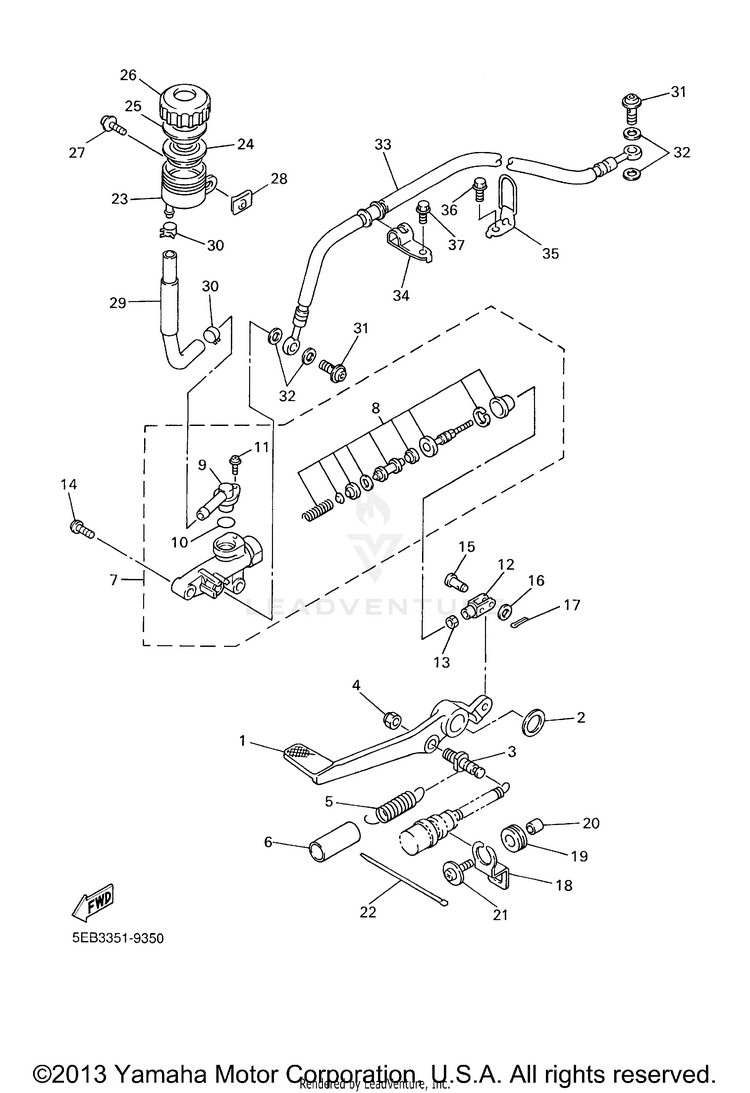 Rear Master Cylinder Schematic