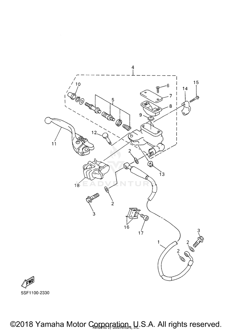 Front Master Cylinder Schematic