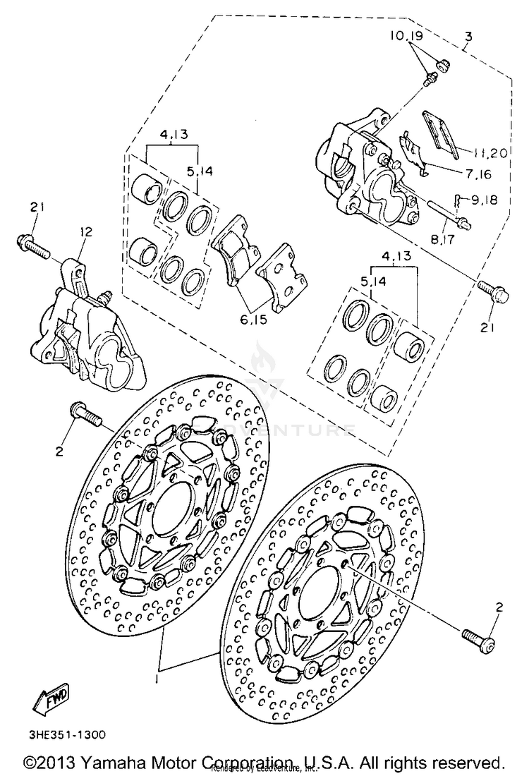 Front Brake Caliper Schematic