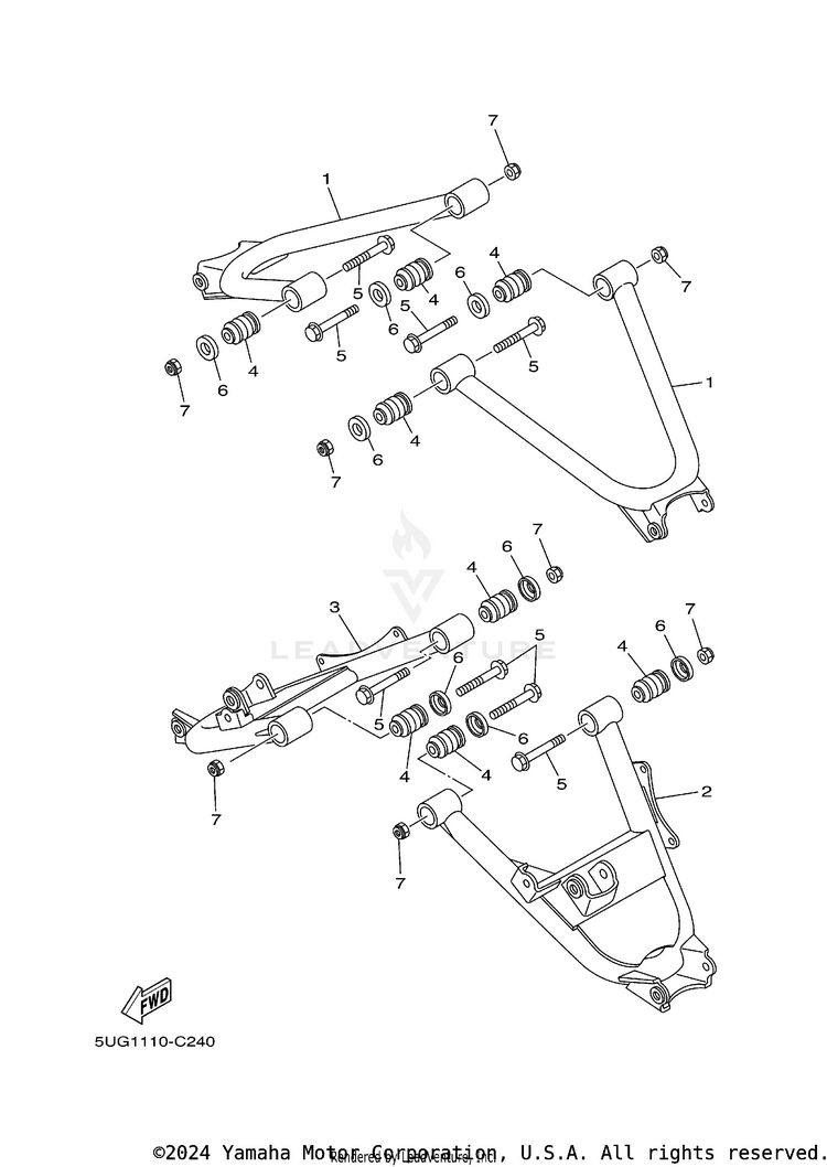 Rear Arm RHINO 660 - YXR660FAS - 2004 Schematic