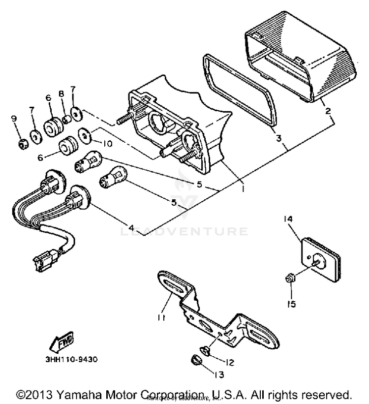Taillight FZR600AC - 1990 Schematic