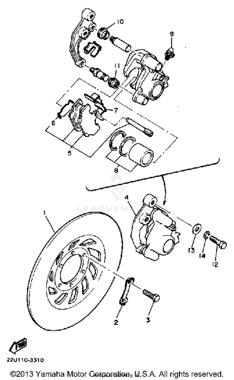 Front Brake Caliper Schematic